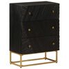 vidaXL Chest of Drawers Black 55x30x76 cm Solid Wood Mango and Iron
