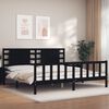 vidaXL Bed Frame without Mattress Black 200x200 cm Solid Wood Pine