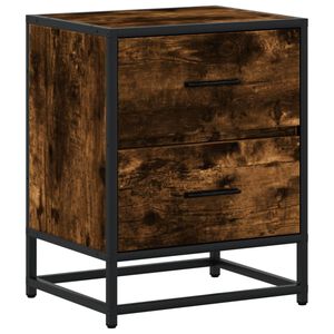vidaXL Bedside Cabinet Smoked Oak 40x31x50 cm Engineered Wood