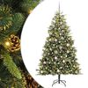 vidaXL Artificial Hinged Christmas Tree with Cones Green 180 cm