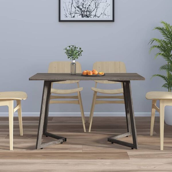 vidaXL Dining Table Grey 120x60x74 cm MDF and Iron