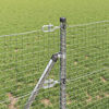 vidaXL Fence Post Silver 10 x 0.4 m (25 x 25 mm mesh) Steel
