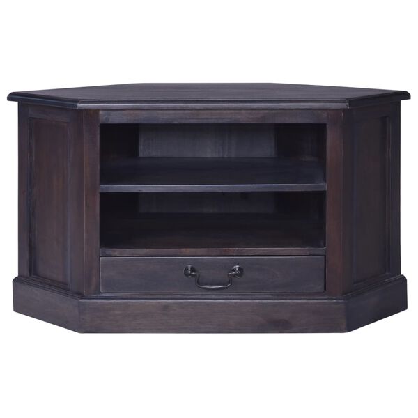 vidaXL Corner TV Cabinet Light Black 80x40x49 cm Solid Wood Mahogany