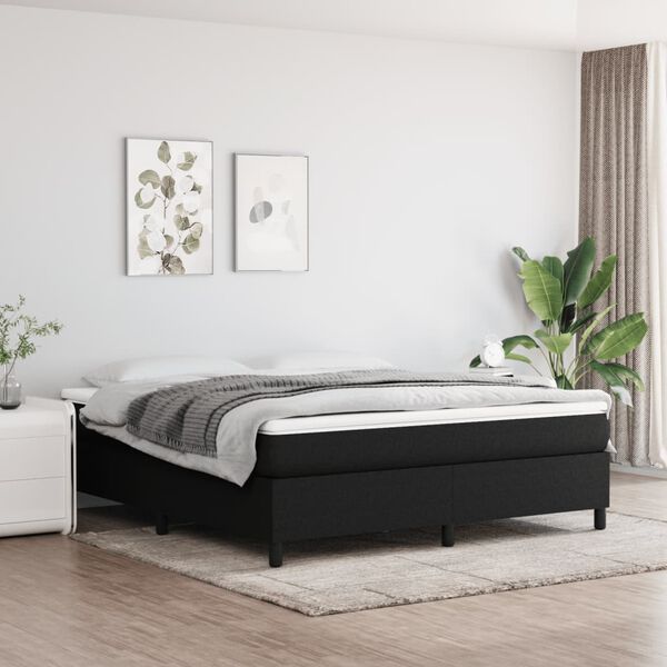 vidaXL Box Spring Bed Frame Black Super King Fabric (UK/IE/FI/NO only)