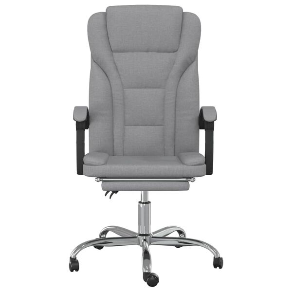vidaXL Reclining Office Chair Light Grey Fabric