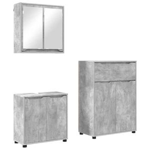 vidaXL Bathroom Furniture Set 3 pcs Concrete Grey Engineered Wood