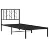 vidaXL Metal Bed Frame without Mattress with Headboard Black 80x200cm