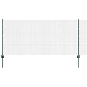 vidaXL Welded Wire Fence with Posts 100 x 1 m PVC-Coated Steel Green