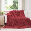 vidaXL Throw Blanket Bordeaux Red 240 x 220 cm Fleece