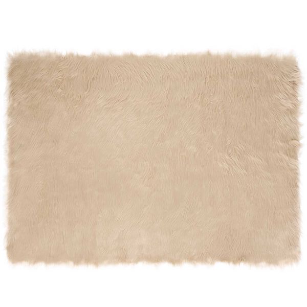 vidaXL Faux Sheepskin Rug Tafalla Beige 120 x 170 cm Polyester