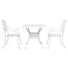 vidaXL Garden Table Set 3 pcs White Cast Aluminium