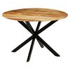 vidaXL Dining Table Solid Rough Mango Wood and Steel 120x77 cm