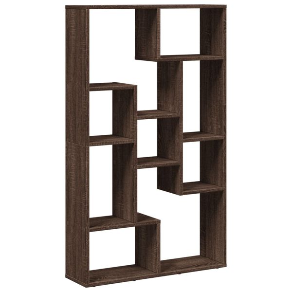 vidaXL Bookcase Brown Oak 72x20x120.5 cm Engineered Wood
