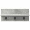 vidaXL Wall-Mounted Coat Rack Concrete Grey 40 x 10.5 x 18 cm