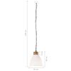 vidaXL Industrial Hanging Lamp White Iron & Solid Wood 35 cm E27