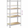 vidaXL 4-Layer Storage Shelves 2 pcs Silver Steel&Engineered Wood