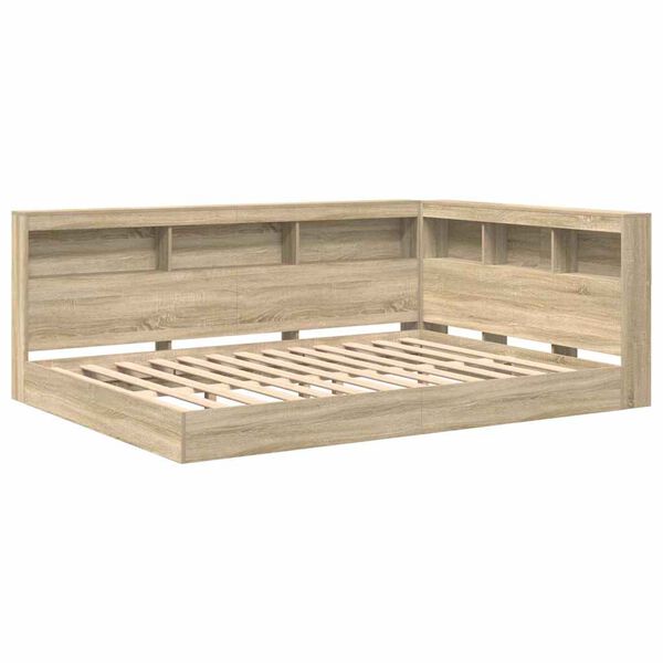 vidaXL Bookcase Bed Sonoma oak 160 x 200 cm Engineered wood