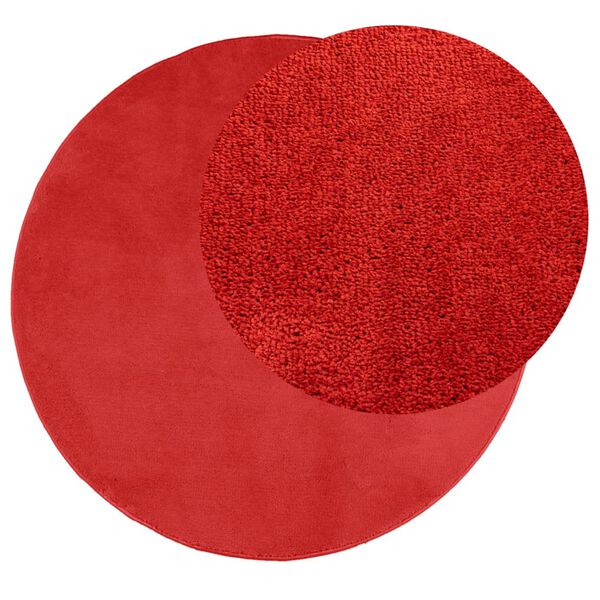 vidaXL Rug OVIEDO Short Pile Red &Oslash; 120 cm