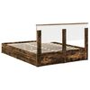vidaXL Storage Bed with Drawer Smoked Oak 135 x 190 cm Engineered Wood