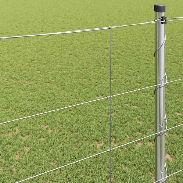 vidaXL Field Fence Grey 1.6 x 10 m Steel