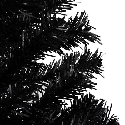 vidaXL Artificial Pre-lit Christmas Tree with Ball Set Black 180 cm PVC