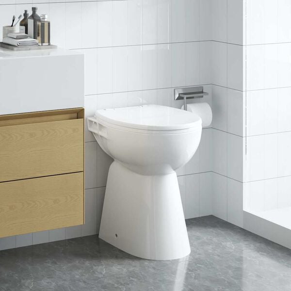 vidaXL Rimless Toilet 7 cm Extra Height Soft Close Ceramic White