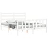 vidaXL Bed Frame without Mattress White King Size Solid Wood Pine