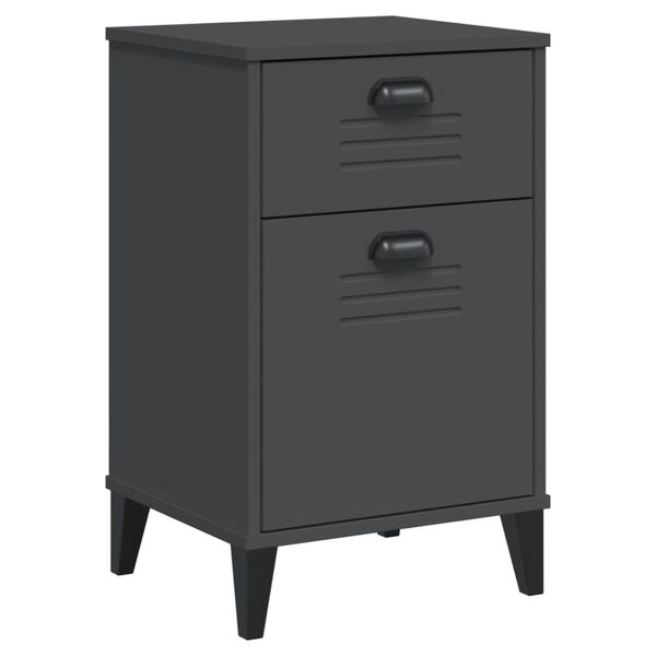 vidaXL Bedside Cabinet VIKEN Anthracite Grey Engineered Wood