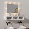 vidaXL Mirror Cabinet with LED High Gloss White 60x31.5x62 cm