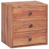 vidaXL Bedside Cabinet with 3 Drawers 35x25x35 cm Solid Mahogany Wood