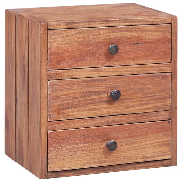 vidaXL Bedside Cabinet with 3 Drawers 35x25x35 cm Solid Mahogany Wood