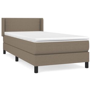 vidaXL Box Spring Bed with Mattress Taupe 90x190 cm Fabric