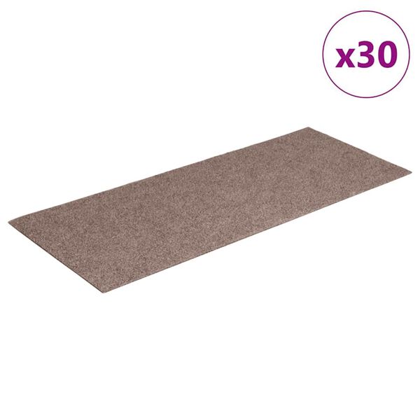 vidaXL Stair Mats Self-adhesive 30 pcs 60x25 cm Light Brown Rectangular