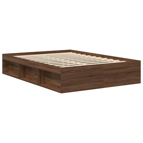 vidaXL Bed Frame without Mattress Brown Oak 150x200 cm King Size King Size