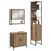 vidaXL Bathroom Furniture Set with Shelf 3 pcs Brown Engineered wood