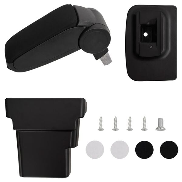 vidaXL Car Armrest Black 17x32x(37-53) cm ABS