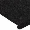 vidaXL Stair Mats Self-adhesive 15 pcs 65x24.5x3.5 cm Black