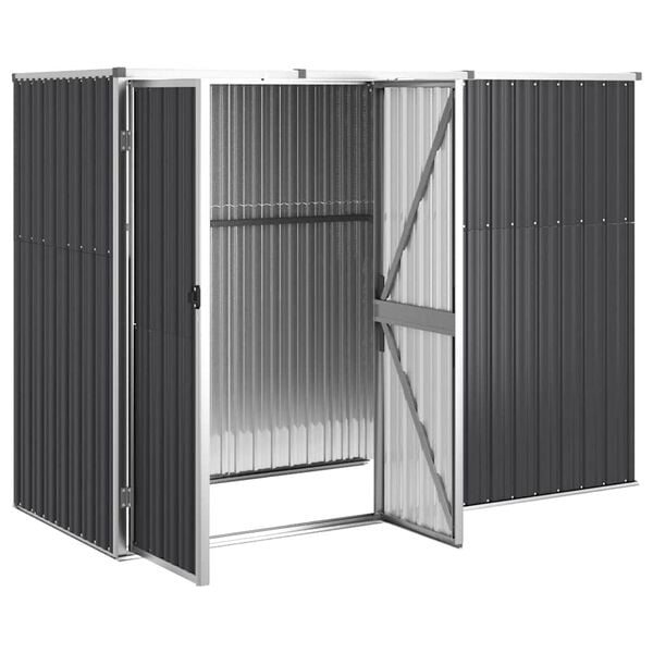 vidaXL Garden Tool Shed Anthracite 225x89x161 cm Galvanised Steel