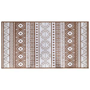 vidaXL Outdoor Rug Brown and White 80x150 cm Reversible Design