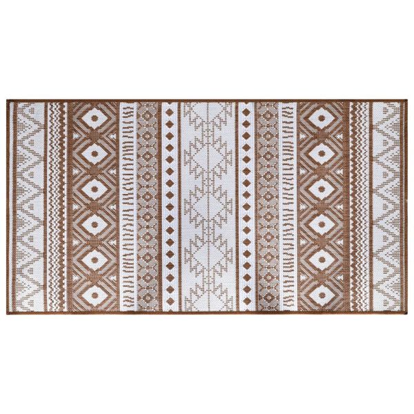 vidaXL Outdoor Rug Brown and White 80x150 cm Reversible Design
