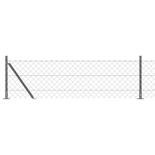 vidaXL Fence Post Grey 10 x 0.4 m (60 x 60 mm mesh) Steel and PVC