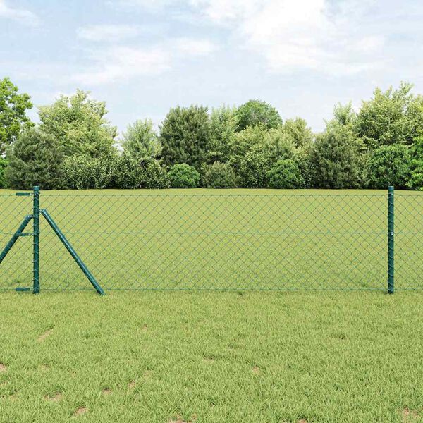 vidaXL Fence Post Green 10 x 0.8 m (40 x 40 mm mesh) Steel and PVC