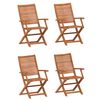 vidaXL Folding Chairs 4 pcs 57x66x95 cm Solid Wood Acacia