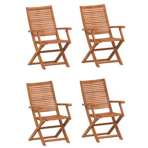 vidaXL Folding Chairs 4 pcs 57x66x95 cm Solid Wood Acacia