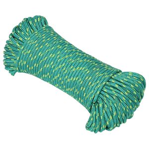vidaXL Multipurpose Utility Rope 3 mm 100 m Green PP 67.5 kg Max Load