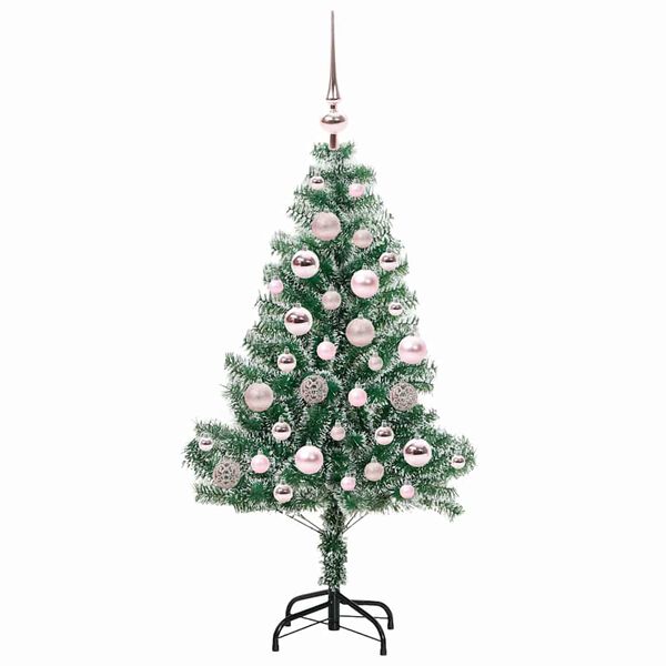 vidaXL Artificial Christmas Tree Snow Flocked with LED Light 120 cm