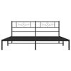 vidaXL Metal Bed Frame without Mattress with Headboard Black 180x200cm