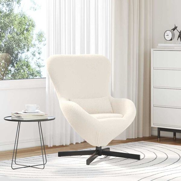 vidaXL Egg Chair Cream 63 x 73 x 90 cm Fabric