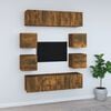 vidaXL 8 Piece TV Cabinet Set Smoked Oak Engineered Wood