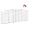 vidaXL Arched Gabion Baskets 8 pcs 400x30x140/160 cm Galvanised Iron